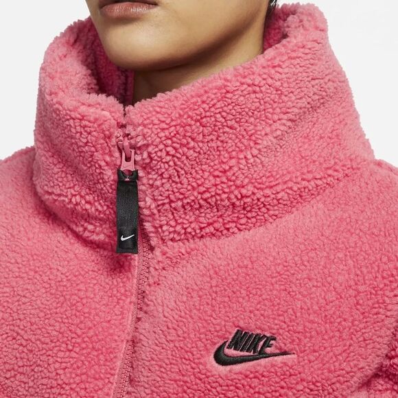 🐢 Nike Women’s Pink Therma-Fit Sherpa Full Zip Puffer Down Fill Jacket 🎿 - Picture 4 of 17
